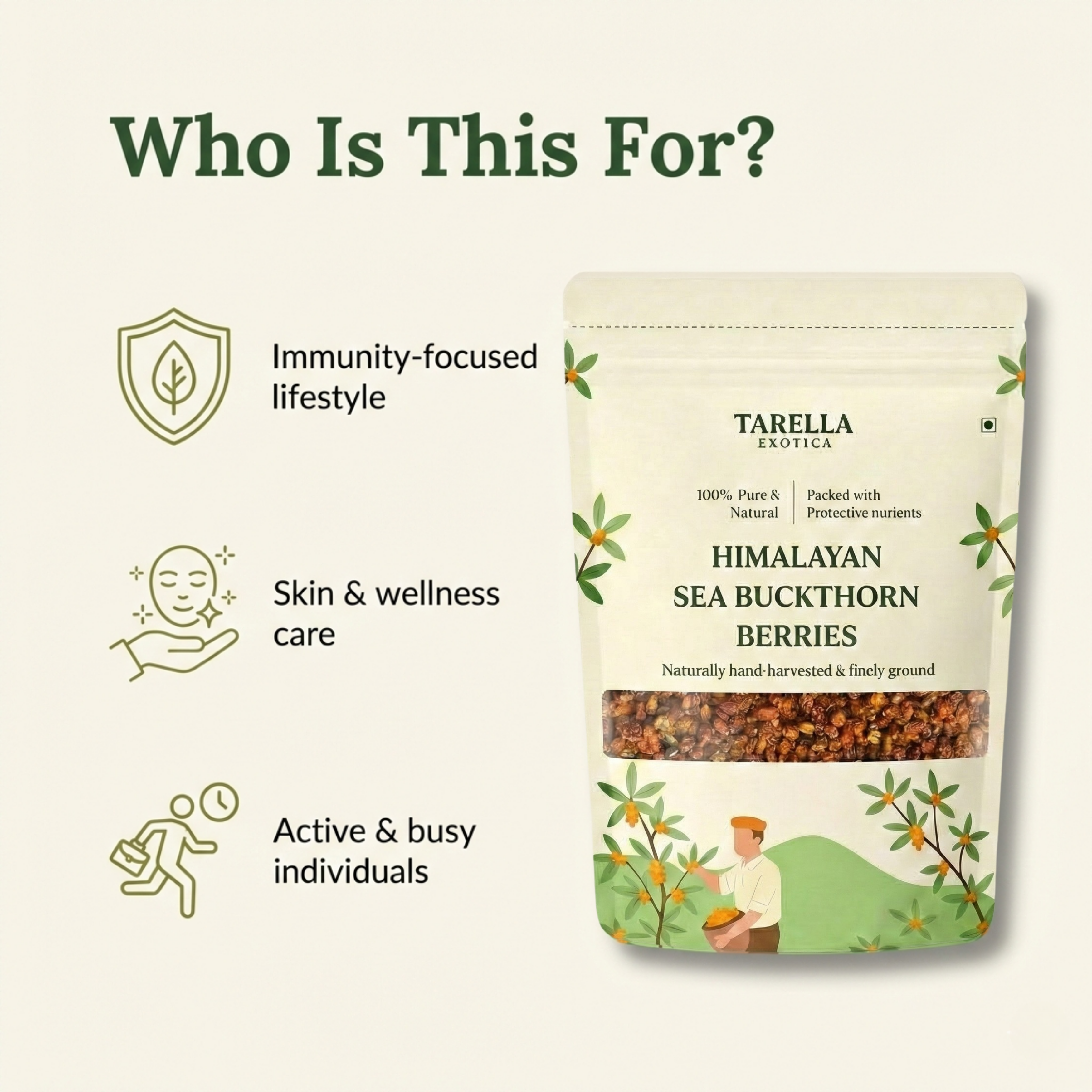 Sea Buckthorn Berries | Tarella Exotica | 100G