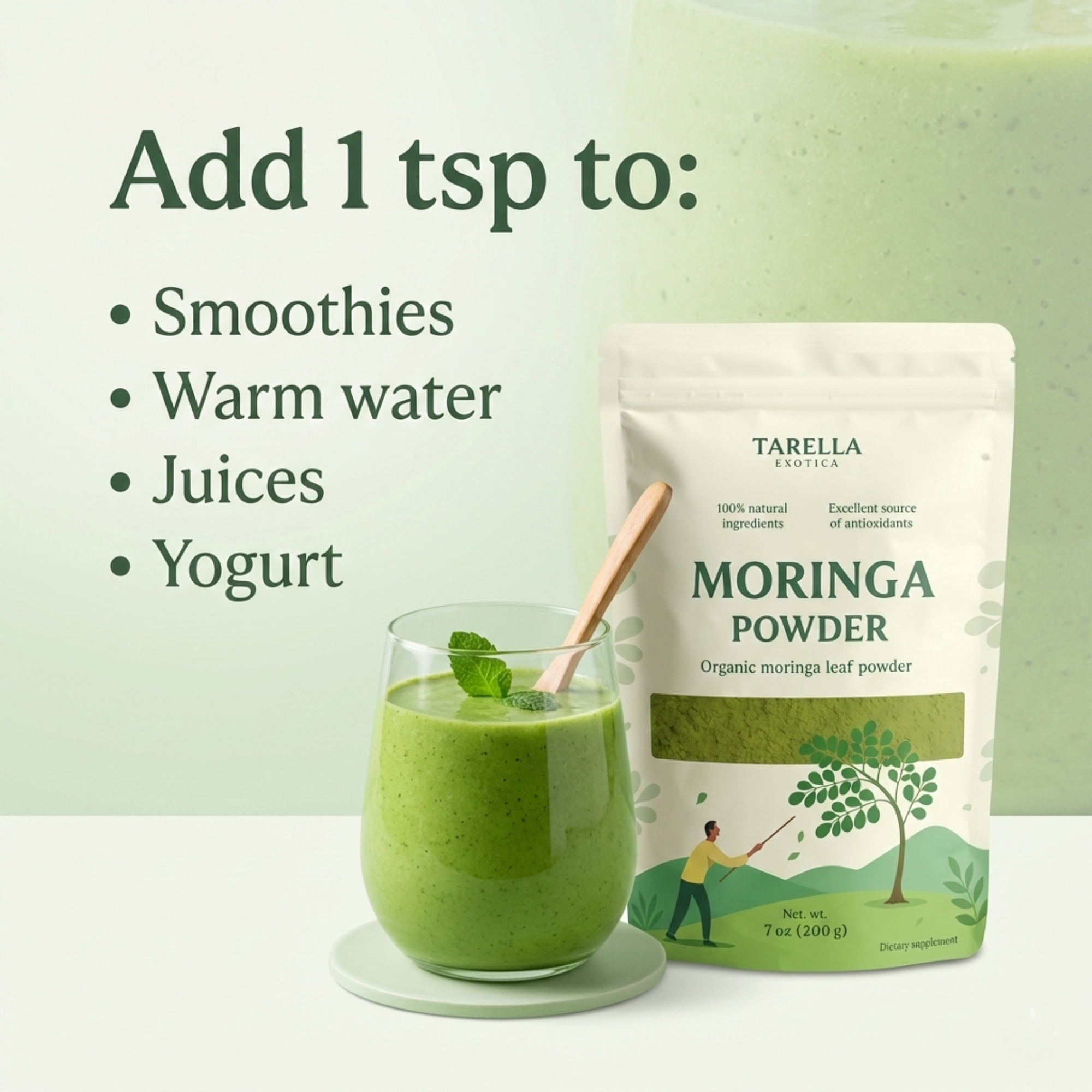 Organic Moringa Powder | Tarella Exotica | 227G